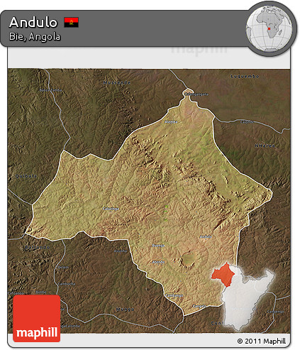 Satellite 3D Map of Andulo, darken