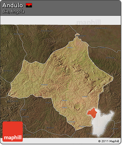 Satellite 3D Map of Andulo, darken