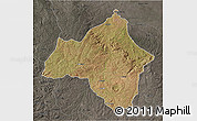 Satellite 3D Map of Andulo, darken, semi-desaturated