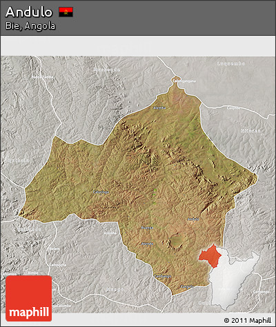 Satellite 3D Map of Andulo, lighten, semi-desaturated