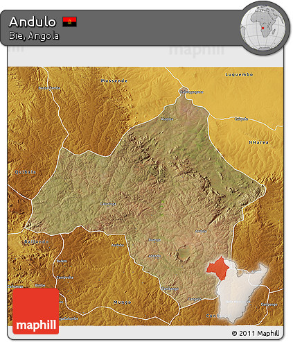 Satellite 3D Map of Andulo, physical outside
