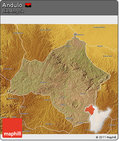Satellite 3D Map of Andulo, physical outside