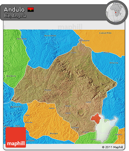 Satellite 3D Map of Andulo, political outside