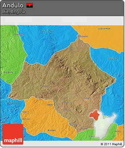 Satellite 3D Map of Andulo, political outside
