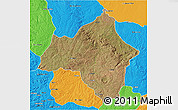 Satellite 3D Map of Andulo, political outside