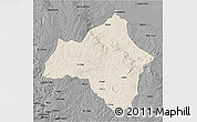 Shaded Relief 3D Map of Andulo, darken, desaturated