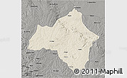Shaded Relief 3D Map of Andulo, darken, semi-desaturated