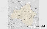 Shaded Relief 3D Map of Andulo, desaturated