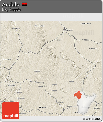 Shaded Relief 3D Map of Andulo