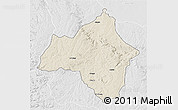 Shaded Relief 3D Map of Andulo, lighten, desaturated