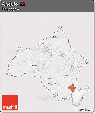 Silver Style 3D Map of Andulo, single color outside