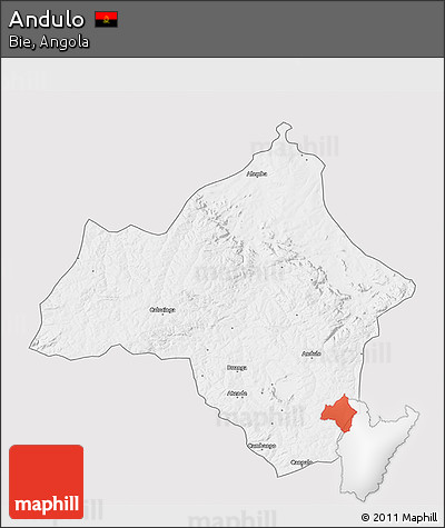 Silver Style 3D Map of Andulo, single color outside