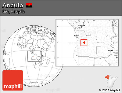 Blank Location Map of Andulo, within the entire country