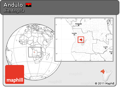 Blank Location Map of Andulo, highlighted parent region, within the entire country