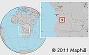 Gray Location Map of Andulo, within the entire country