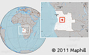 Gray Location Map of Andulo, highlighted country, within the entire country, hill shading