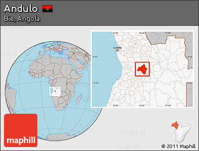 Gray Location Map of Andulo, highlighted country