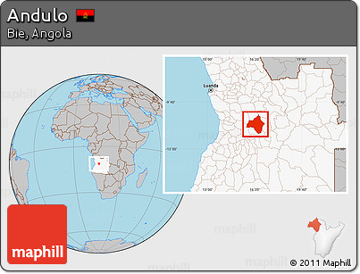 Gray Location Map of Andulo, highlighted country