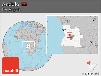 Gray Location Map of Andulo, highlighted country, highlighted parent region, within the entire country