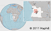 Gray Location Map of Andulo, highlighted country, highlighted parent region, within the entire country, hill shading