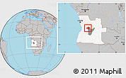 Gray Location Map of Andulo, highlighted country, highlighted parent region, within the entire country