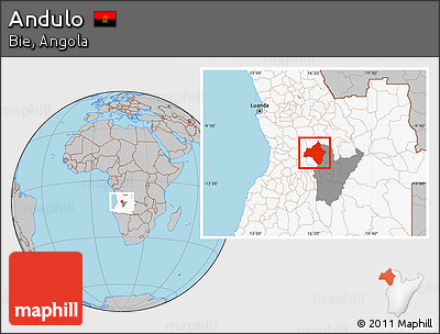 Gray Location Map of Andulo, highlighted country, highlighted parent region