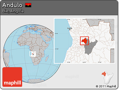Gray Location Map of Andulo, highlighted country, highlighted parent region