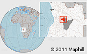 Gray Location Map of Andulo, highlighted country, highlighted parent region, hill shading