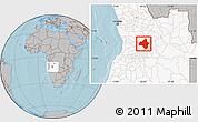 Gray Location Map of Andulo, highlighted country, hill shading