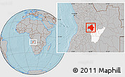 Gray Location Map of Andulo, highlighted parent region, hill shading
