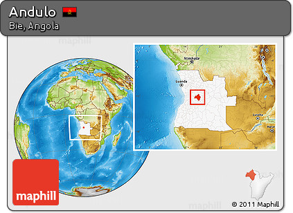 Physical Location Map of Andulo, highlighted country, within the entire country