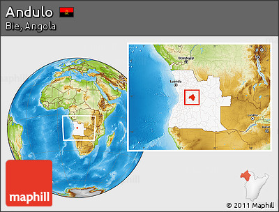 Physical Location Map of Andulo, highlighted country, within the entire country