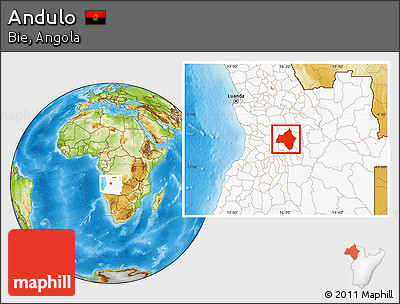 Physical Location Map of Andulo, highlighted country
