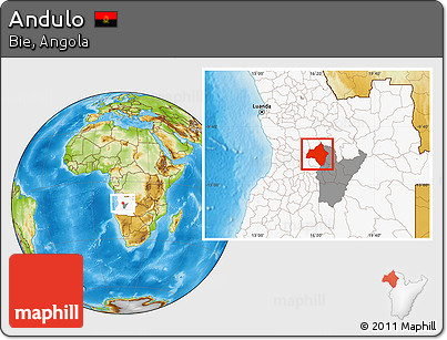 Physical Location Map of Andulo, highlighted country, highlighted parent region