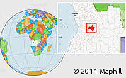 Political Location Map of Andulo, highlighted country