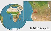 Satellite Location Map of Andulo, within the entire country