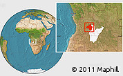 Satellite Location Map of Andulo, highlighted parent region