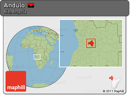 Savanna Style Location Map of Andulo
