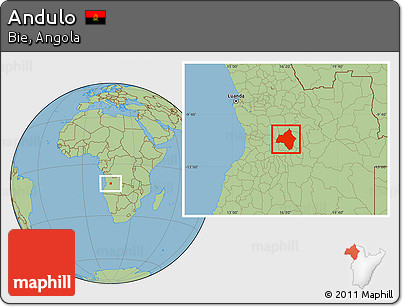 Savanna Style Location Map of Andulo