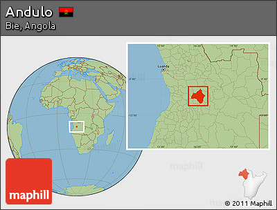 Savanna Style Location Map of Andulo