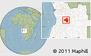 Savanna Style Location Map of Andulo, highlighted country, hill shading