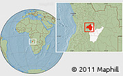 Savanna Style Location Map of Andulo, highlighted parent region, hill shading
