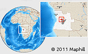 Shaded Relief Location Map of Andulo, highlighted country, highlighted parent region, within the entire country