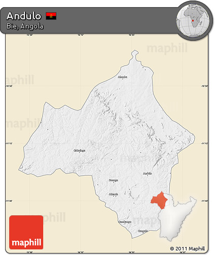 Classic Style Map of Andulo, single color outside