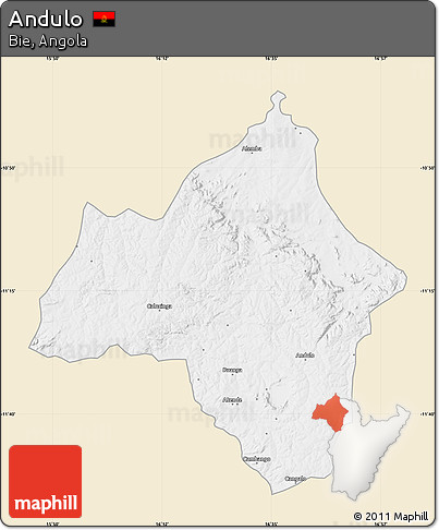 Classic Style Map of Andulo, single color outside