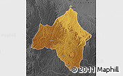 Physical Map of Andulo, darken, desaturated