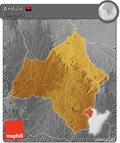 Physical Map of Andulo, desaturated