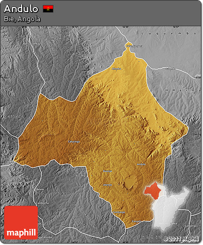 Physical Map of Andulo, desaturated