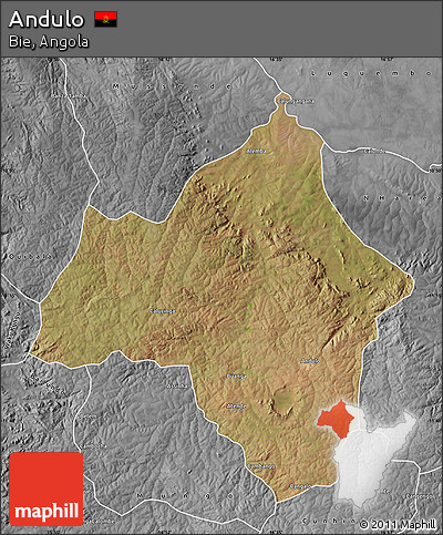 Satellite Map of Andulo, desaturated