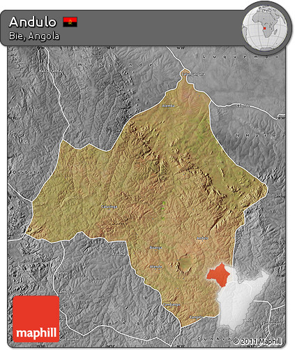 Satellite Map of Andulo, desaturated
